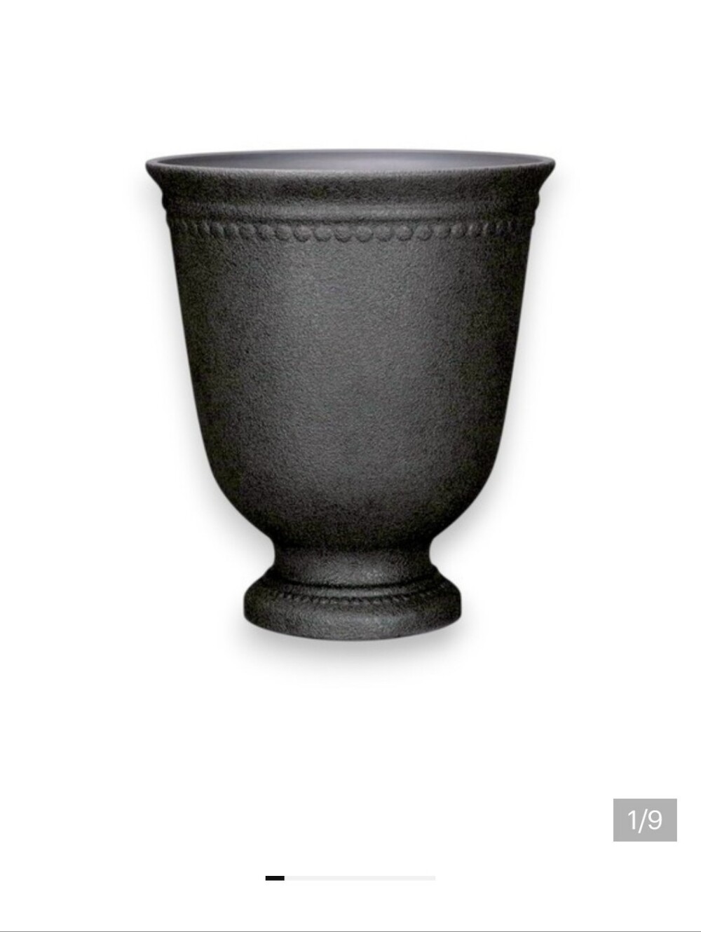 My Texas House Asti Urn Planter,‎ 16x18.1, Black, 100% Recycled Resin
